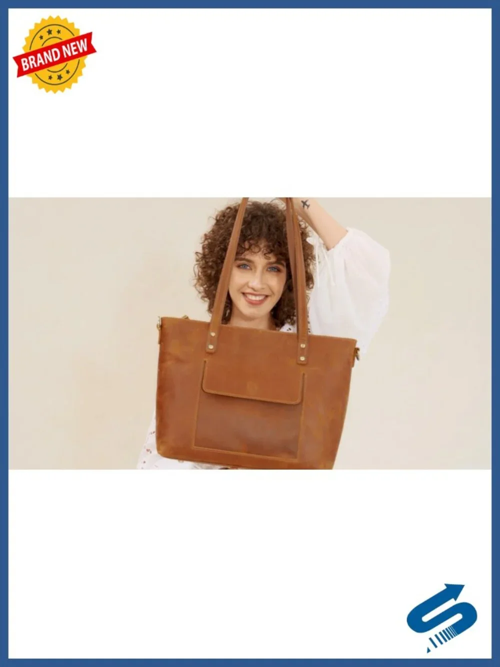 Genuine Leather Tote Bag Women Shoulder Handbag Crossbody Purse Crazy Horse